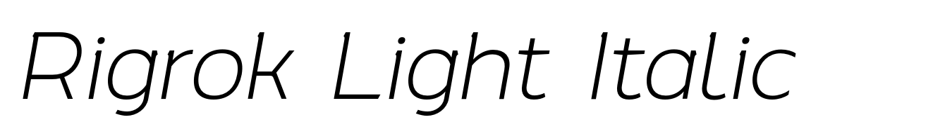 Rigrok Light Italic